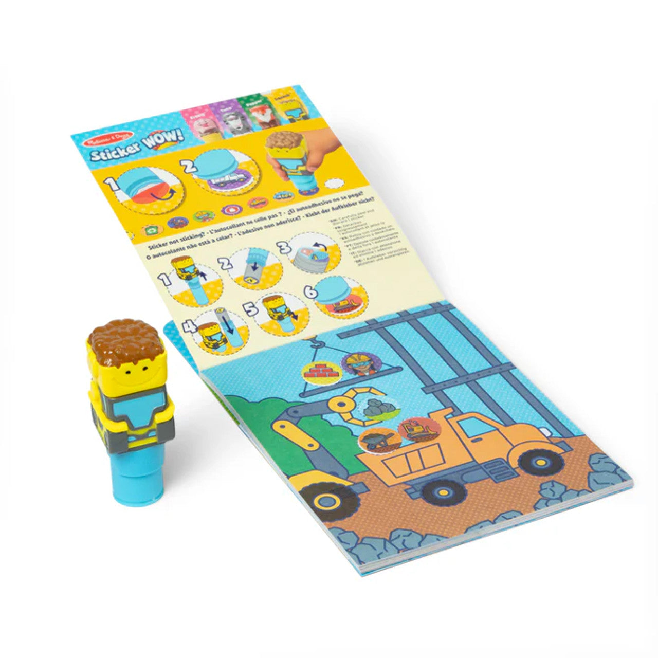 Construction Bulldozer Sticker WOW! Activity Pad & Sticker Stamper