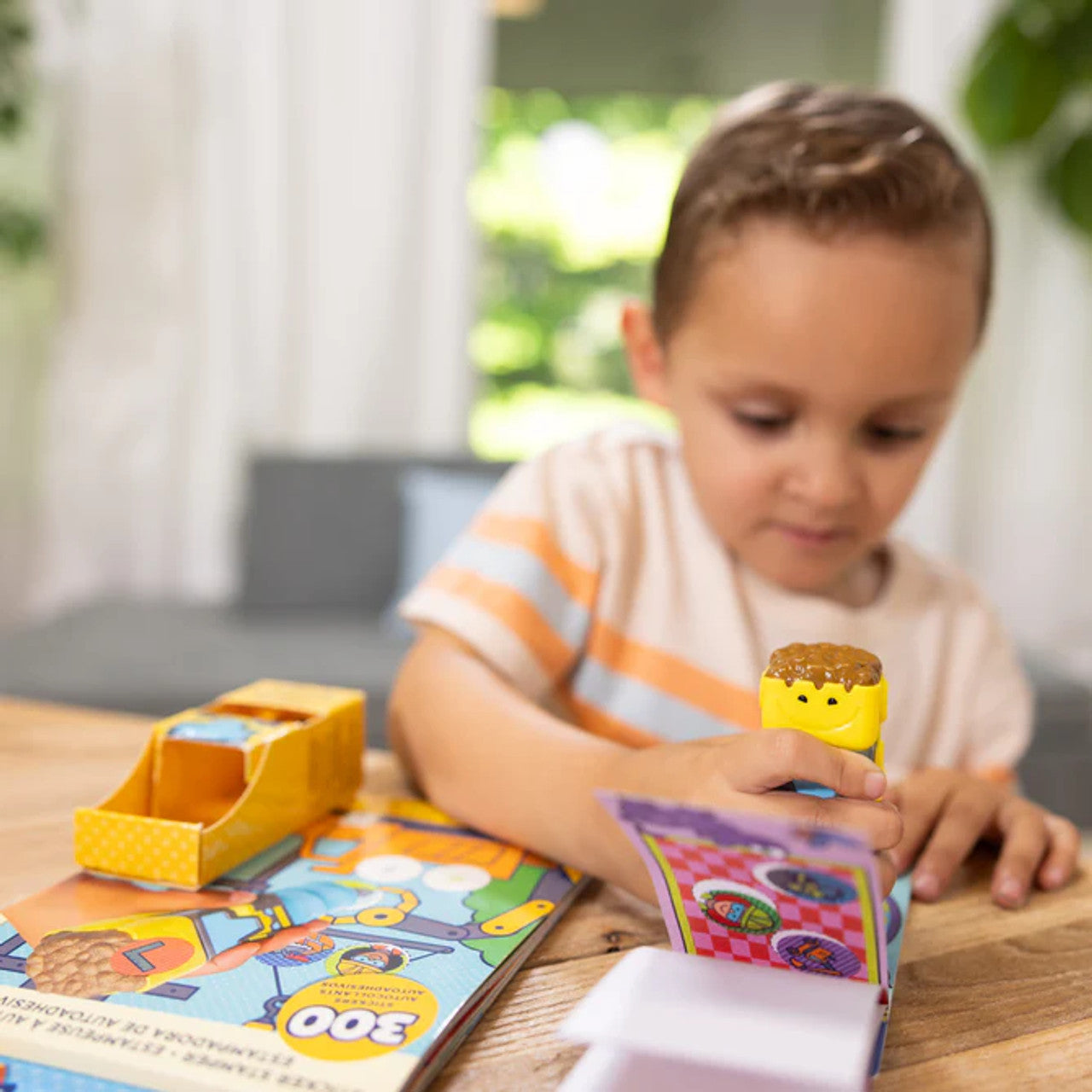 Construction Bulldozer Sticker WOW! Activity Pad & Sticker Stamper