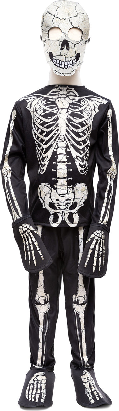 Glow in the Dark Skeleton Shirt, Pants & Mask Size 3/4
