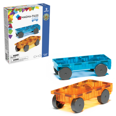 Magna-Tiles Cars Blue & Orange 2 Piece Expansion