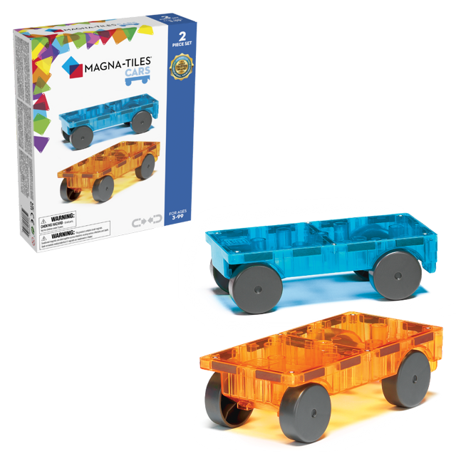 Magna-Tiles Cars Blue & Orange 2 Piece Expansion