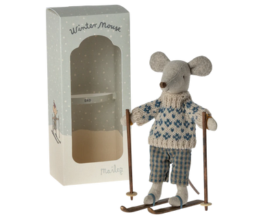 Maileg Dad Winter Mouse with Ski Set