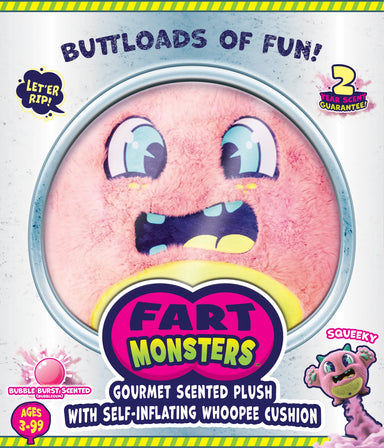 Squeeky Fart Monster Bubble Gum Scented Plush