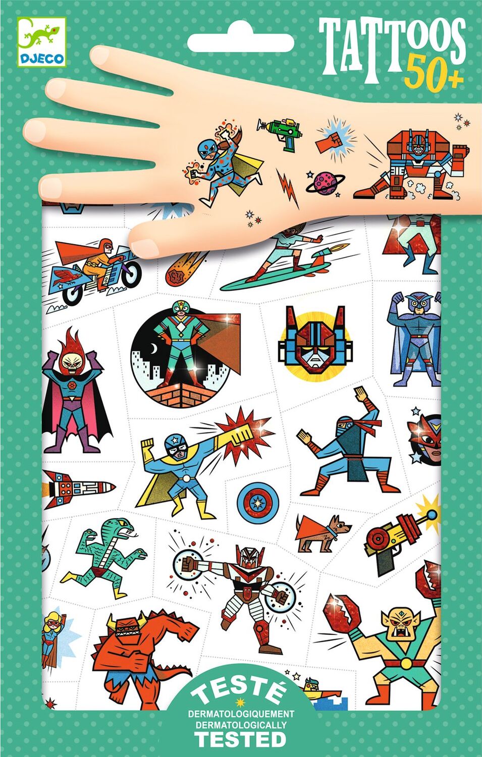 DJECO Heroes & Villains Temporary Tattoos