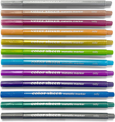 Color Sheen Metallic Felt Tip Markers - 12 pk