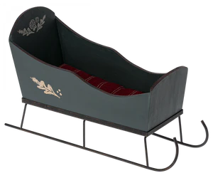 Maileg Medium Mouse Sleigh in Green