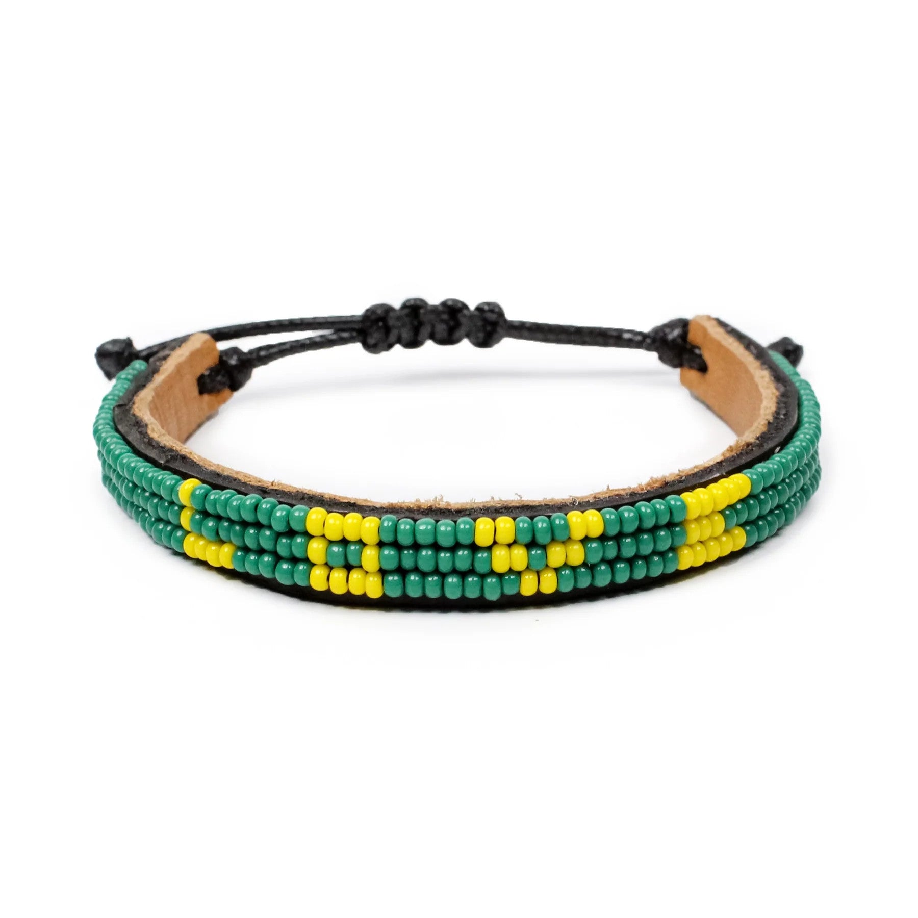 Skinny LOVE Bracelet in Green & Yellow