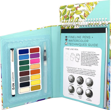 Iheartart Travel Art Pack Watercolors Pen Paper Drawing Set