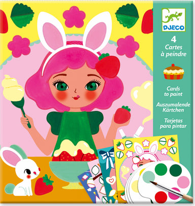 Djeco Snack Time Surprise Watercolor Painting Cards Activity Set