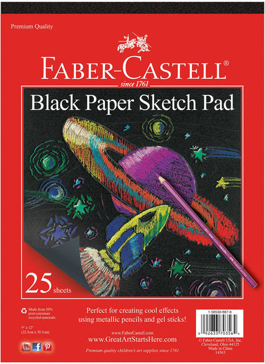 Faber-Castell Black Paper Sketch Pad 9" x 12"