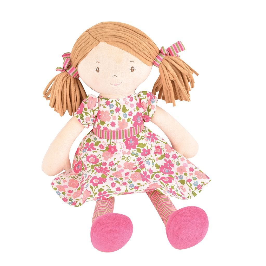 Fran ‐ Light Brown Hair in Dark Pink & Green Dress