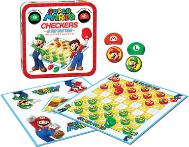 Super Mario Checkers & Tic Tac Toe Collector's Game Set