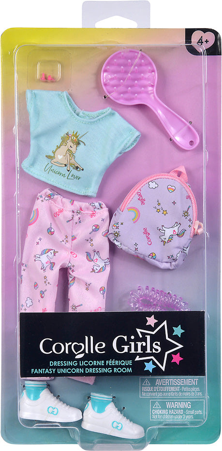 Corolle Girls Fantasy Unicorn Dressing Room Doll Clothes Set