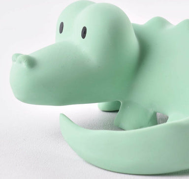 Crocodile Natural Organic Rubber Teether, Rattle & Bath Toy