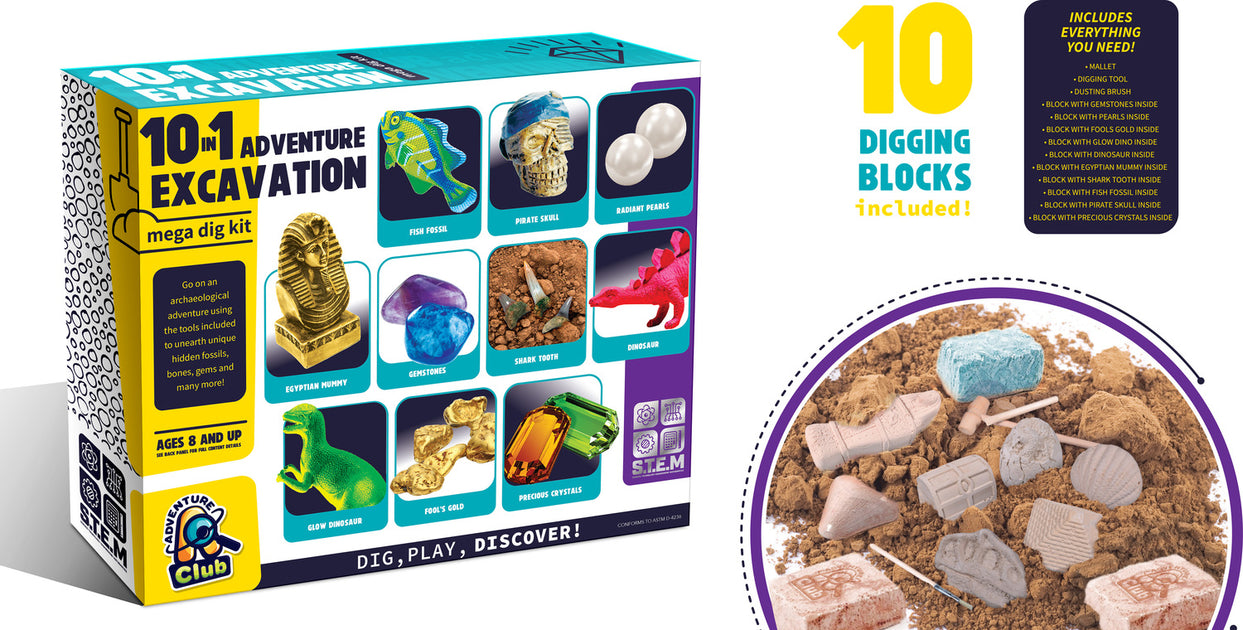 10 in 1 Treasure Excavation Kit — Piccolo Mondo Toys