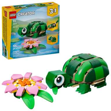 31377 Turtle with a Water Lily Flower