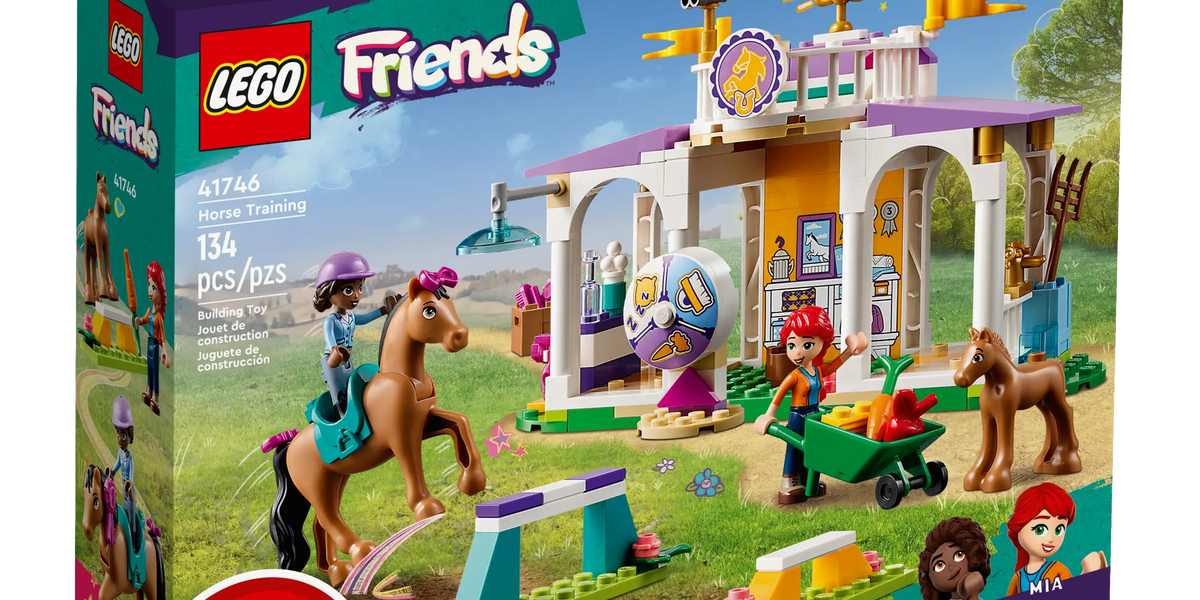 LEGO Friends Horse Training 41746 Toddler Building Toy, Great Birthday Gift  for Ages 4+ with 2 Mini-Dolls, Stable, 2 Horse Characters and Animal Care