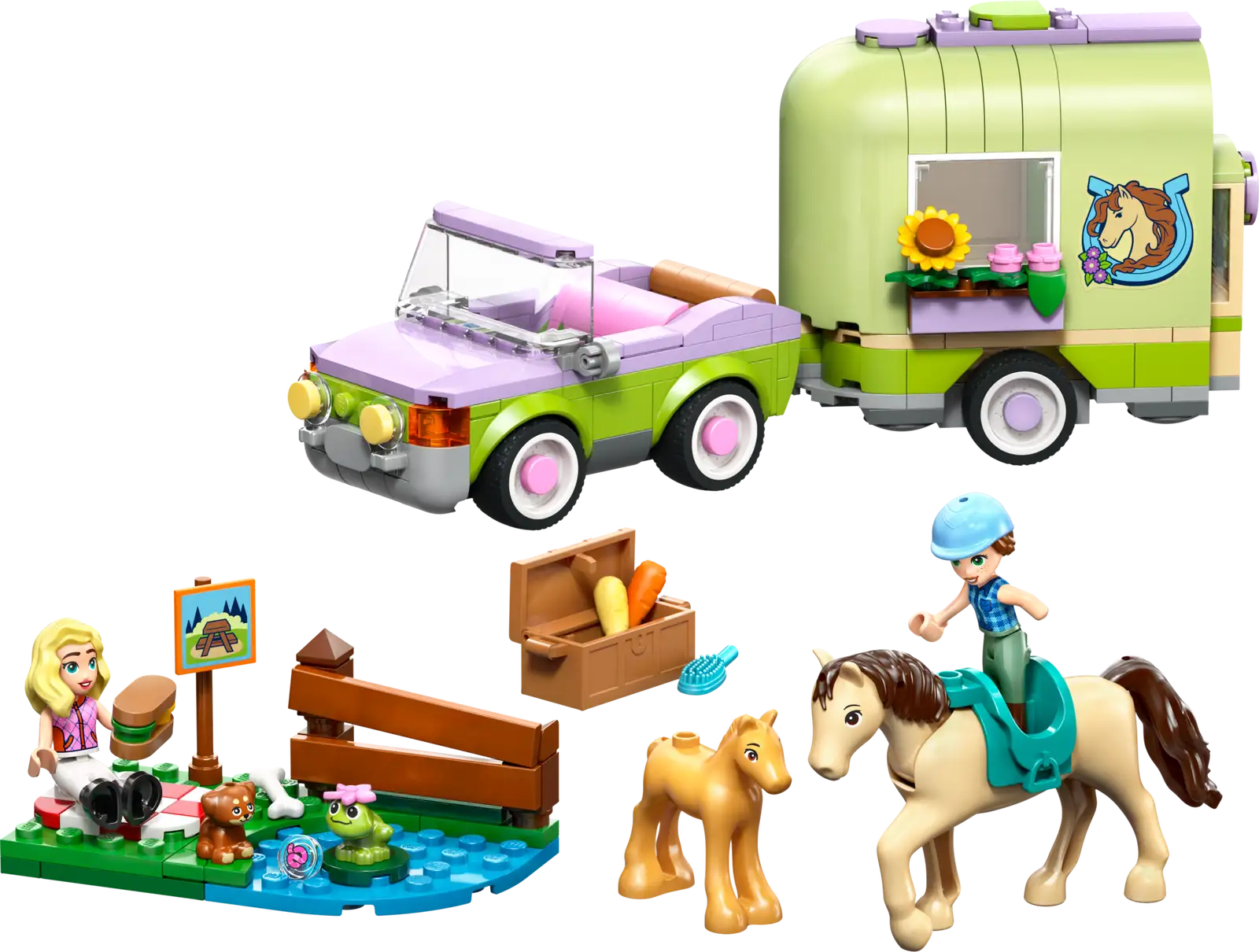 42695 Horse & Baby Foal Trailer