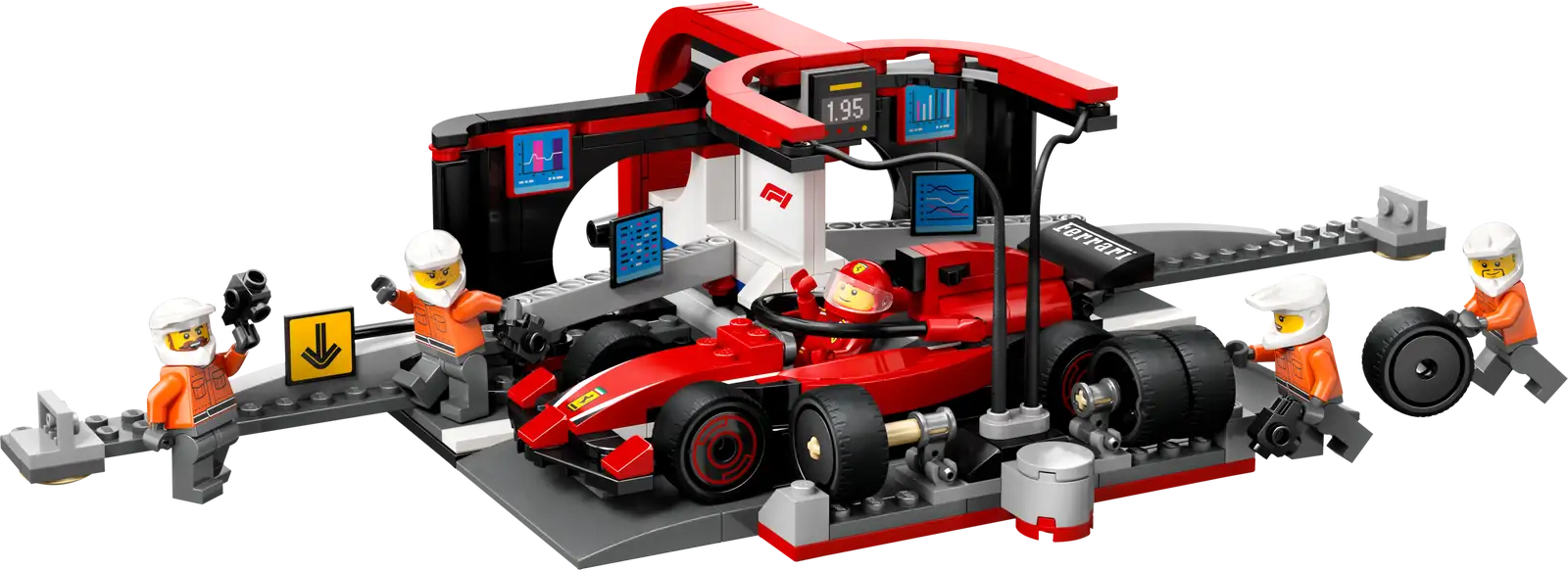 60443 F1® Pit Stop & Pit Crew with Ferrari Car
