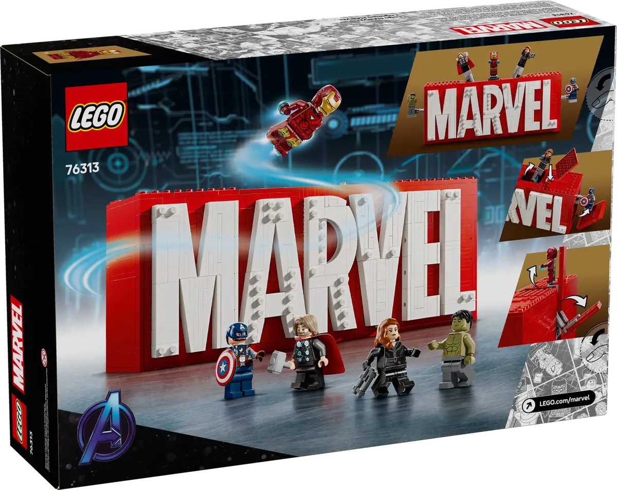 76313 MARVEL Logo & Minifigures — Piccolo Mondo Toys 76313 MARVEL Logo & Minifigures — Piccolo Mondo Toys