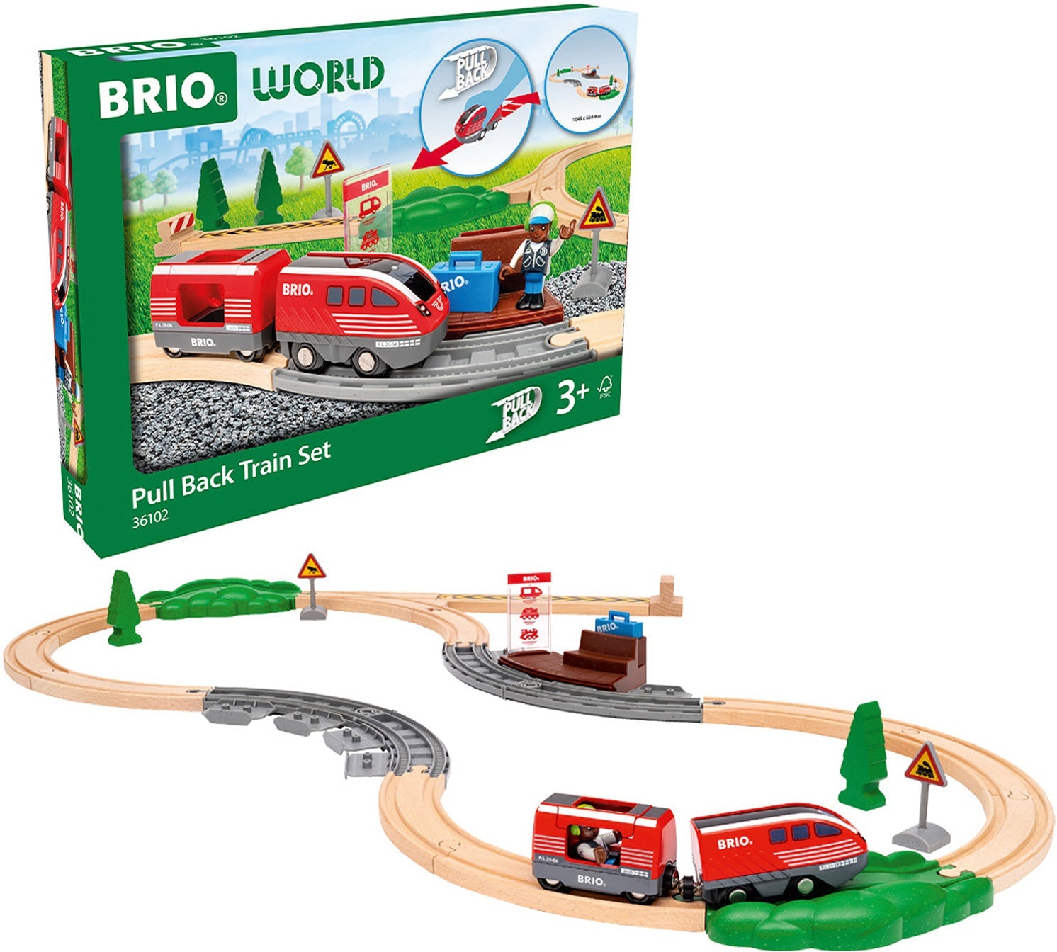 BRIO World Pull Back Train Set