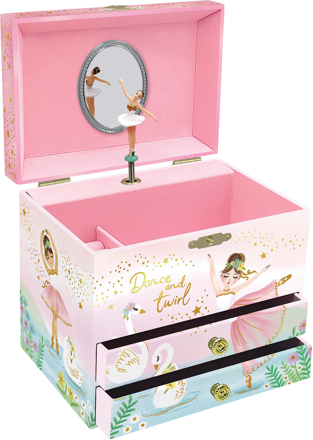 Ballerina 2 Drawer Musical Jewelry Box