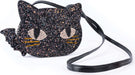 Cat's Meow Black Chunky Glitter Kitty Purse