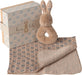 Cream Peach Rabbit Rattle Set