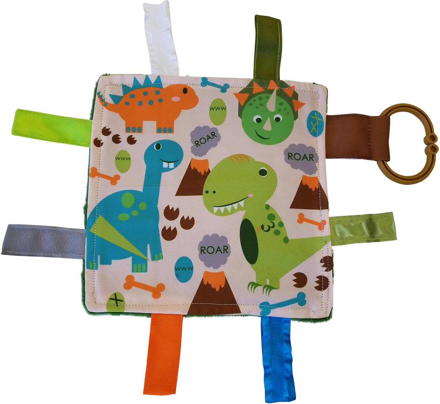 Dinosaurs Tag & Crinkle Square Blankie