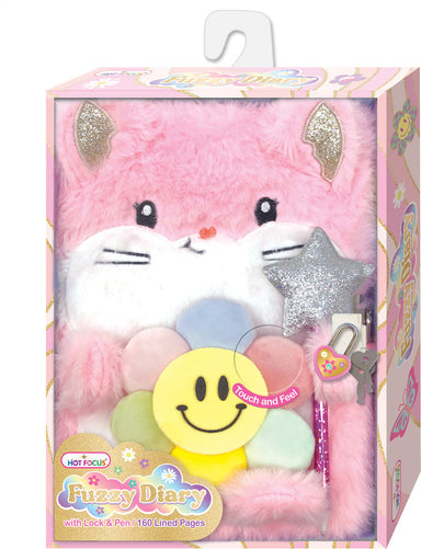 Groovy Flower Fuzzy Diary With Lock & Keys