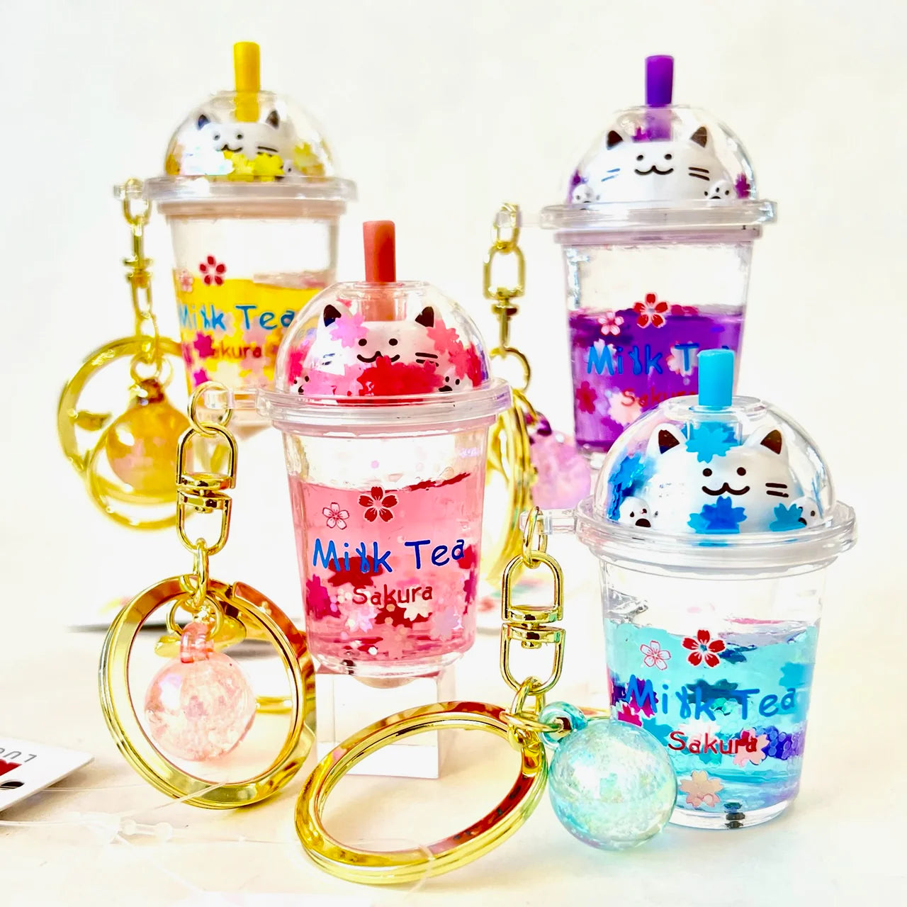 Kitty Milk Tea Floaty Key Charm