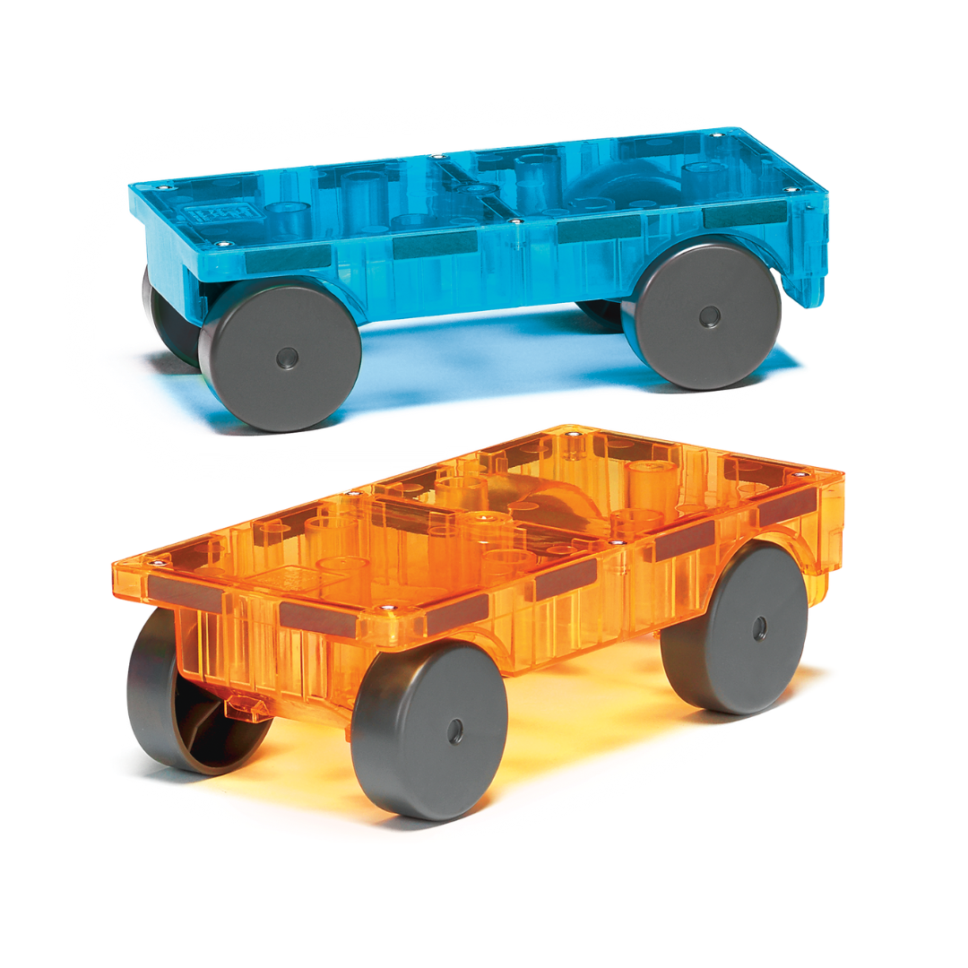 Magna-Tiles Cars Blue & Orange 2 Piece Expansion