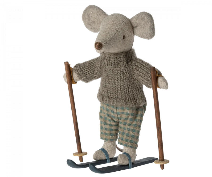 Maileg Big Brother Winter Mouse with Ski Set