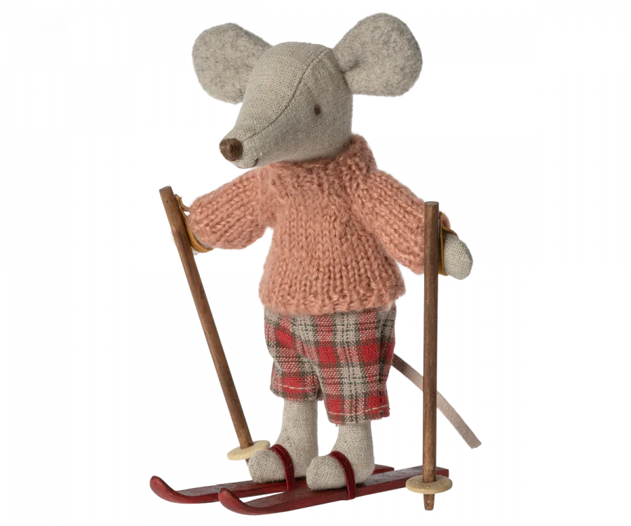 Maileg Big Sister Winter Mouse with Ski Set