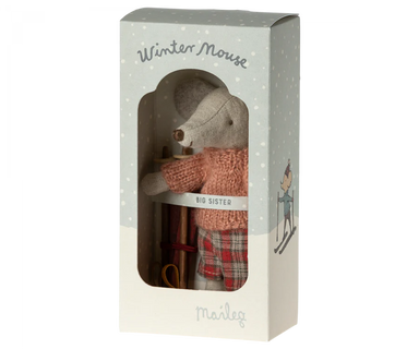 Maileg Big Sister Winter Mouse with Ski Set