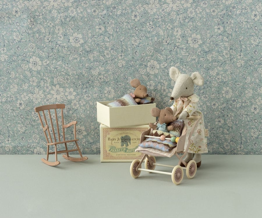 Maileg Blue Sleepy Wakey Baby Mouse in Matchbox