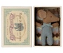 Maileg Blue Sleepy Wakey Baby Mouse in Matchbox