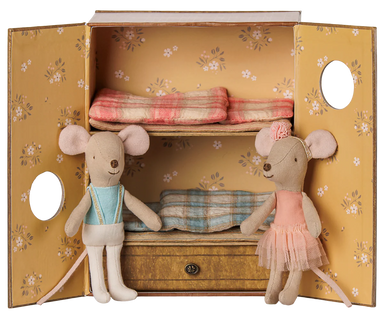 Maileg Dance Studio with Little Sister & Brother Ballet Mice