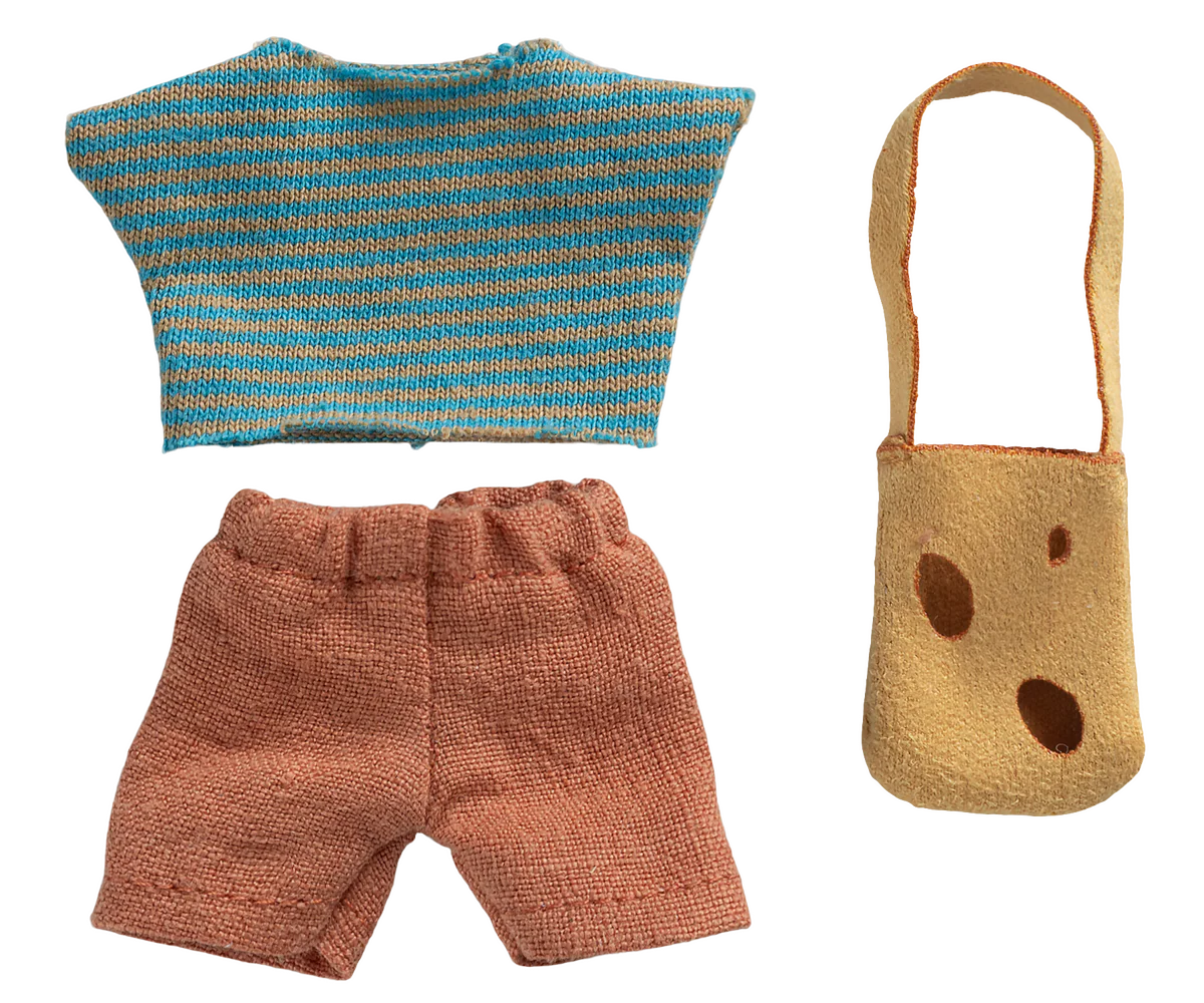 Maileg Little Brother Mouse Clothes & Bag
