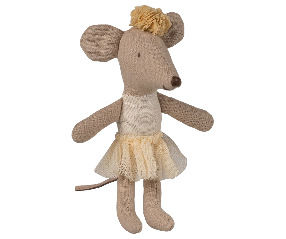 Maileg Little Sister Ballerina Mouse in Off White Tutu