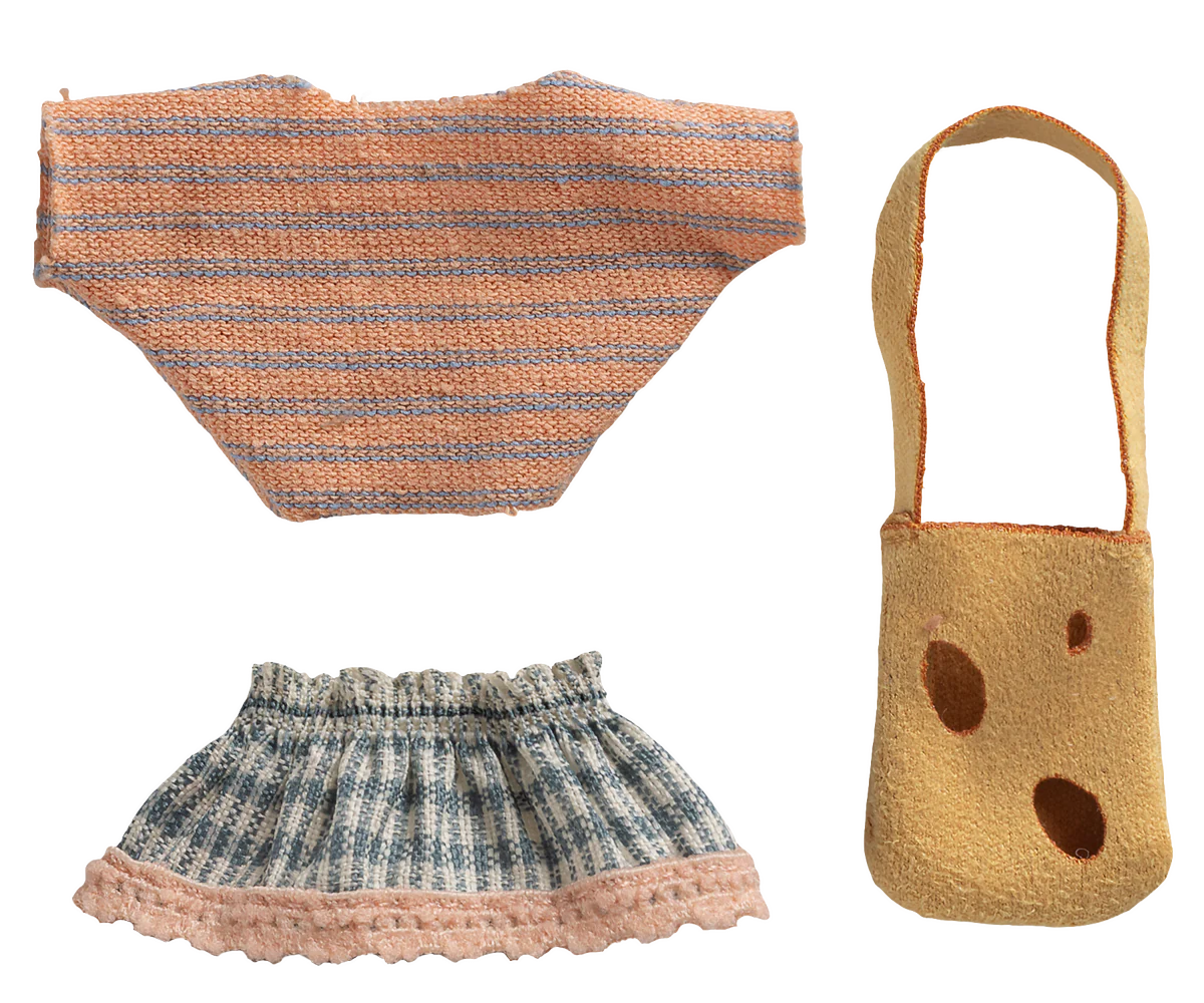 Maileg Little Sister Mouse Clothes & Bag
