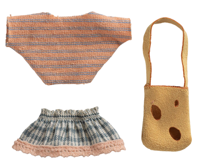 Maileg Little Sister Mouse Clothes & Bag