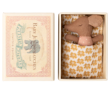 Maileg Rose Sleepy Wakey Baby Mouse in Matchbox