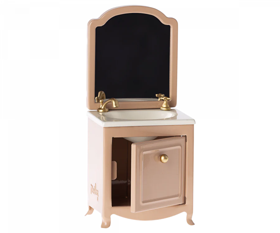 Maileg Sink Dresser with Mirror for Mouse - Dark powder