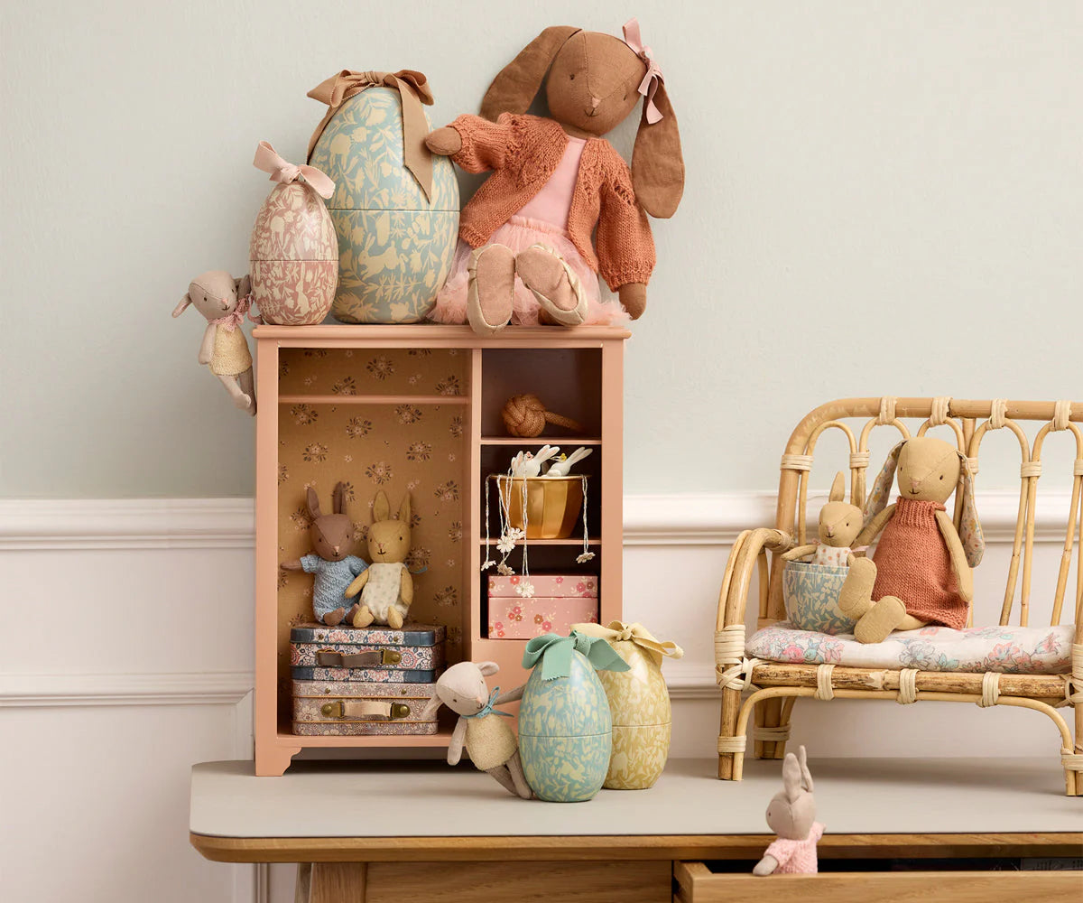 Maileg Small Dusty Blue Easter Egg with Micro Rabbit