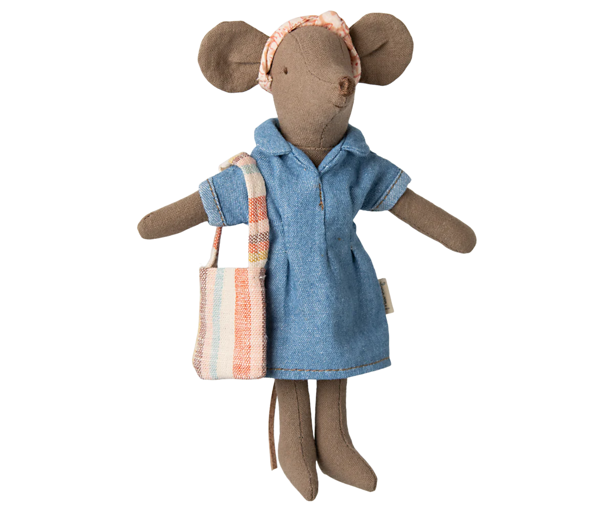 Maileg Denim Dress & Bag for Mum Mouse