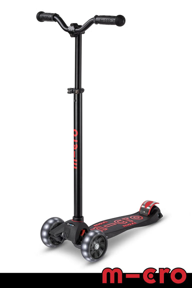 Micro Maxi Pro Black & Red LED Scooter