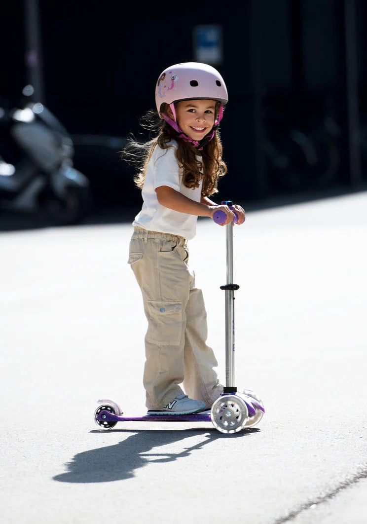 Micro Mini Glitter Purple LED Scooter