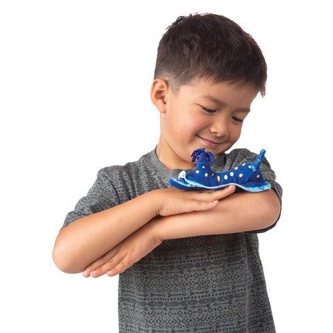 Mini Blue Nudibranch Finger Puppet