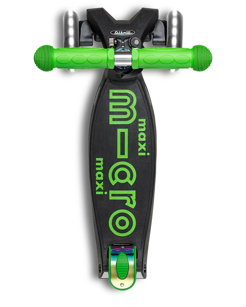 Neochrome Green LED Maxi Deluxe Foldable Micro Kickboard Scooter